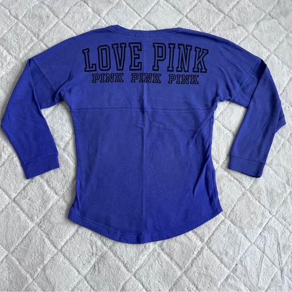 Victoria's Secret PINK | Purple & Black Varsity Crew Neck | Size Small - Picture 1 of 10